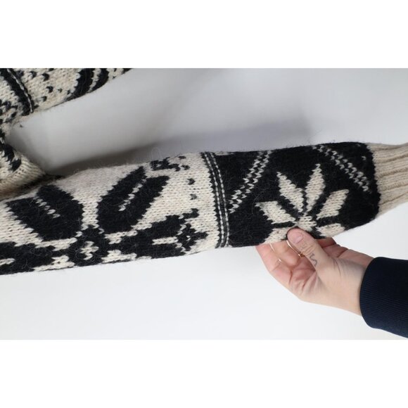 Vtg Y2K American Eagle Womens Medium Babydoll Snowflake Wool Alpaca Knit Sweater - Picture 5 of 11